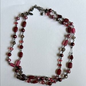 Lia Sophia Red Beaded Necklace